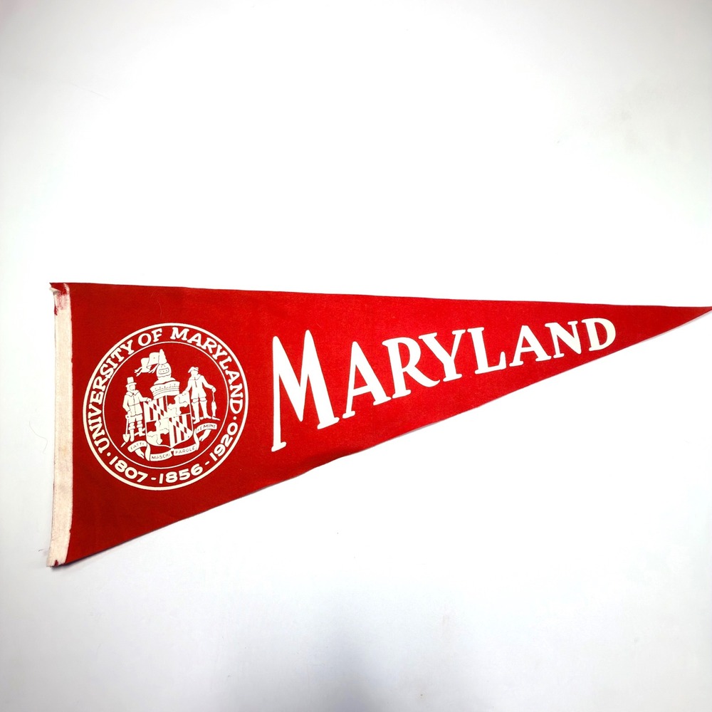 University of Maryland Vintage Felt Pennant Red College Dorm Wall Decor 30"
